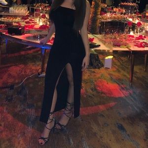 Beautiful sparkly black maxi dress with slit
